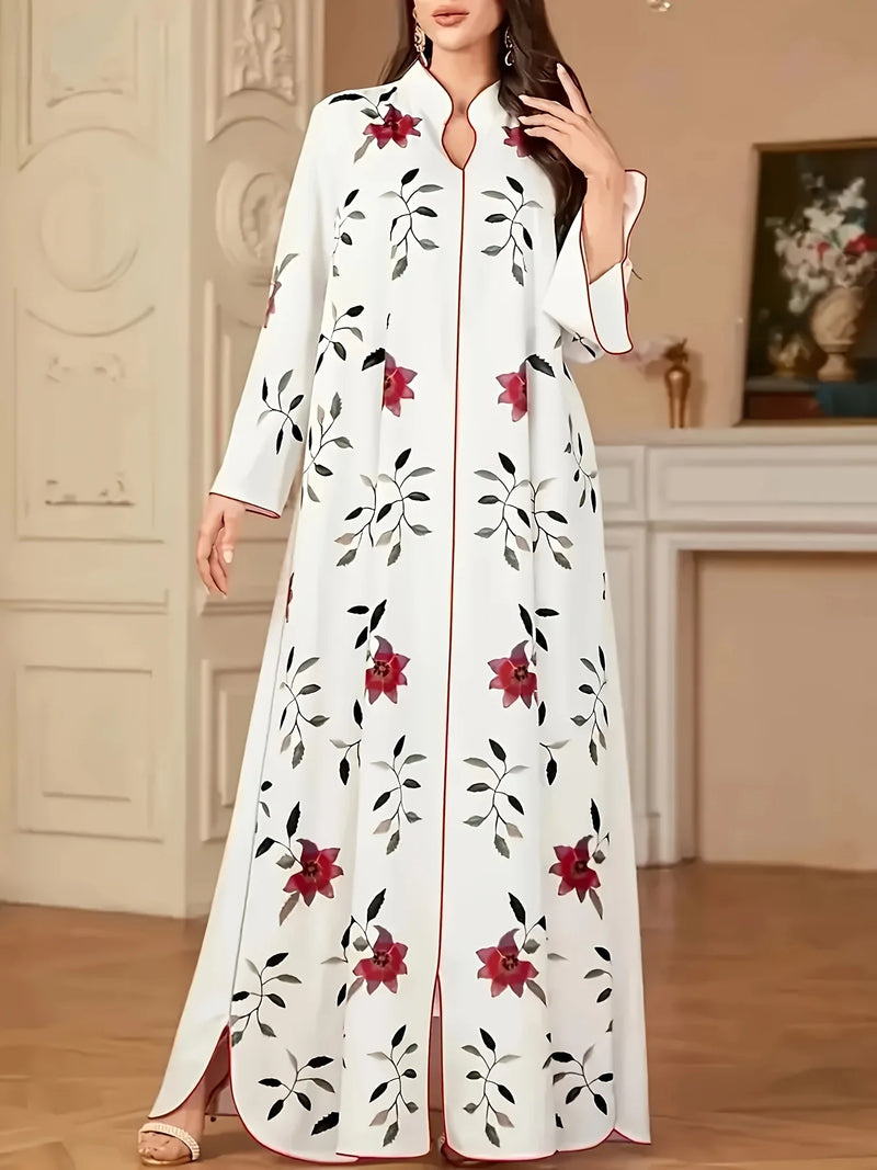 Robe Jasmine en chiffon — vue de face, col V, silhouette A-line fluide