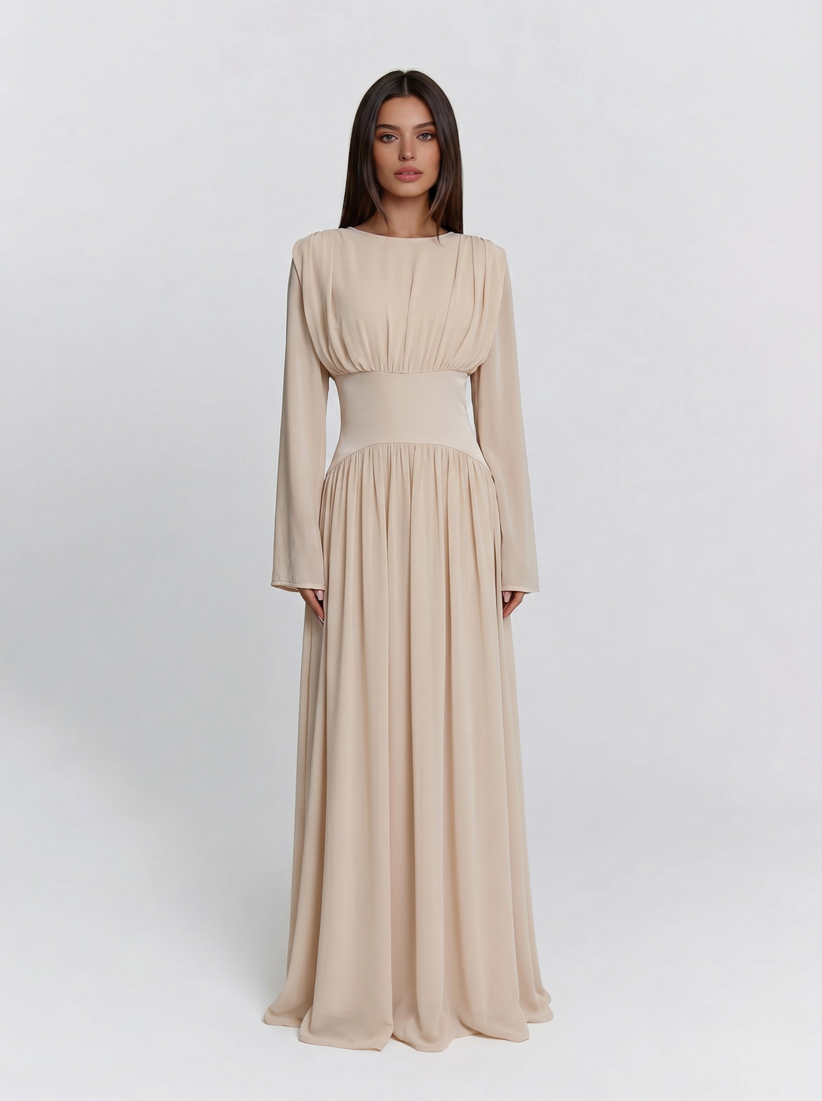 Robe longue fluide manches longues — Bouchra