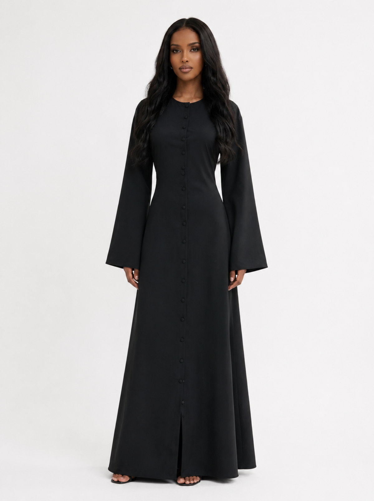 Robe longue boutonnée fluide & élégante — Margaux