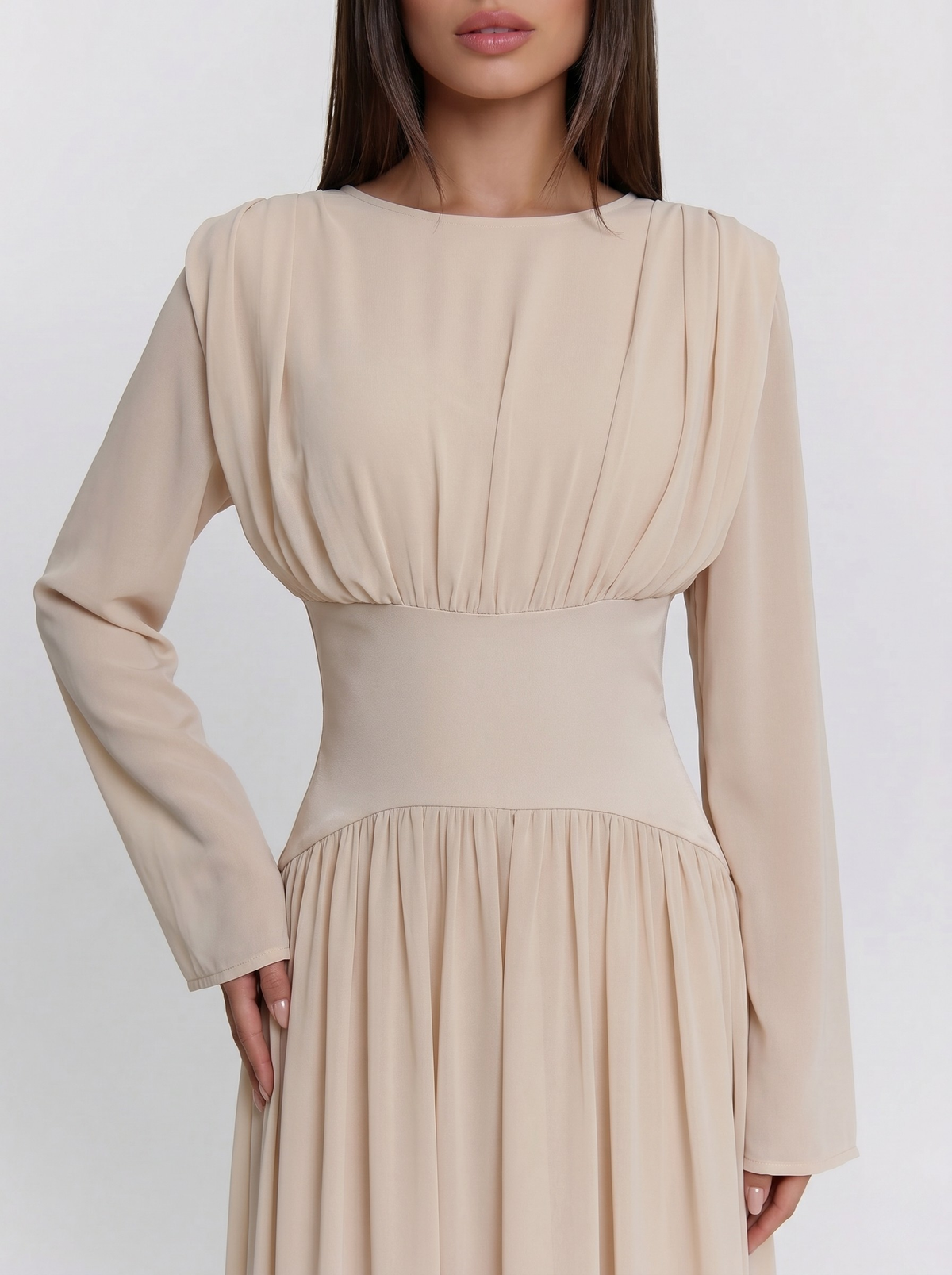 Robe longue fluide manches longues — Bouchra