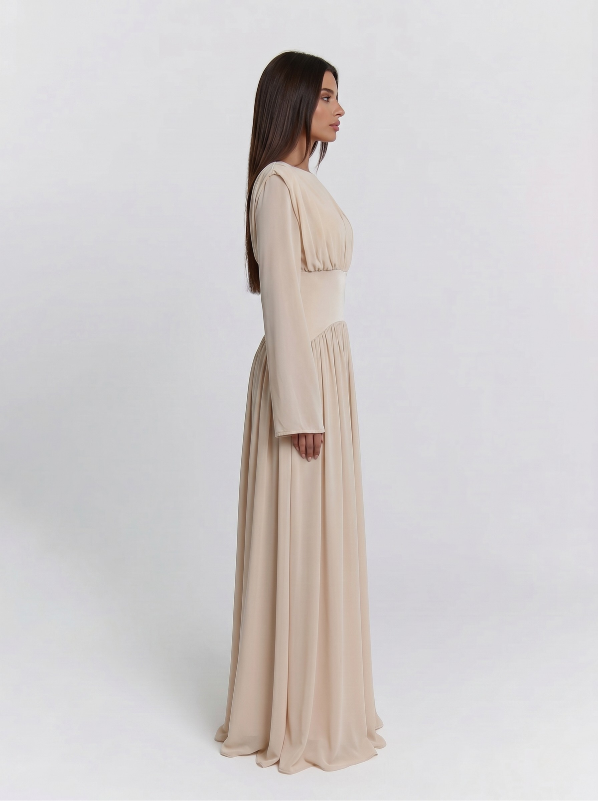 Robe longue fluide manches longues — Bouchra