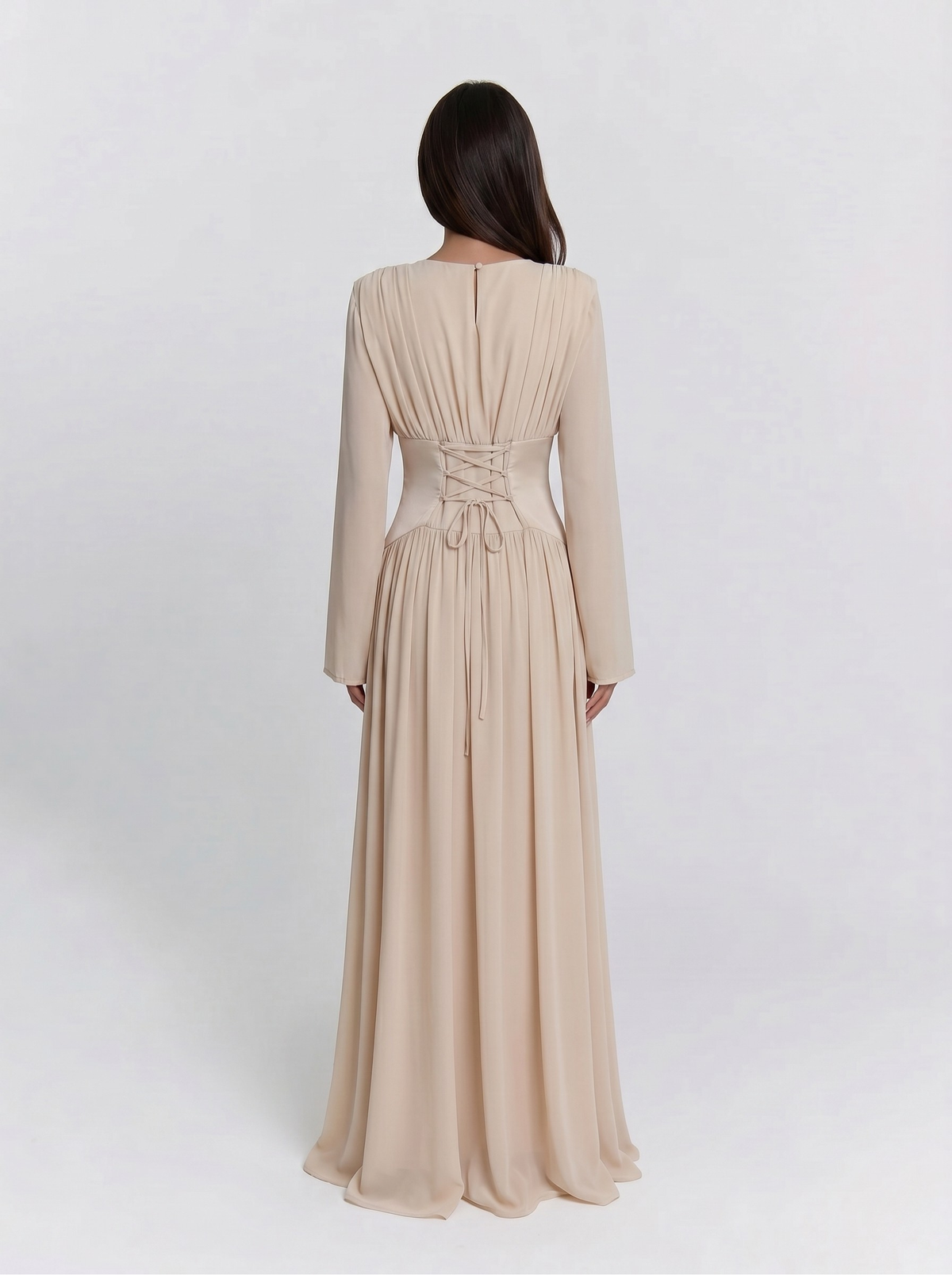 Robe longue fluide manches longues — Bouchra