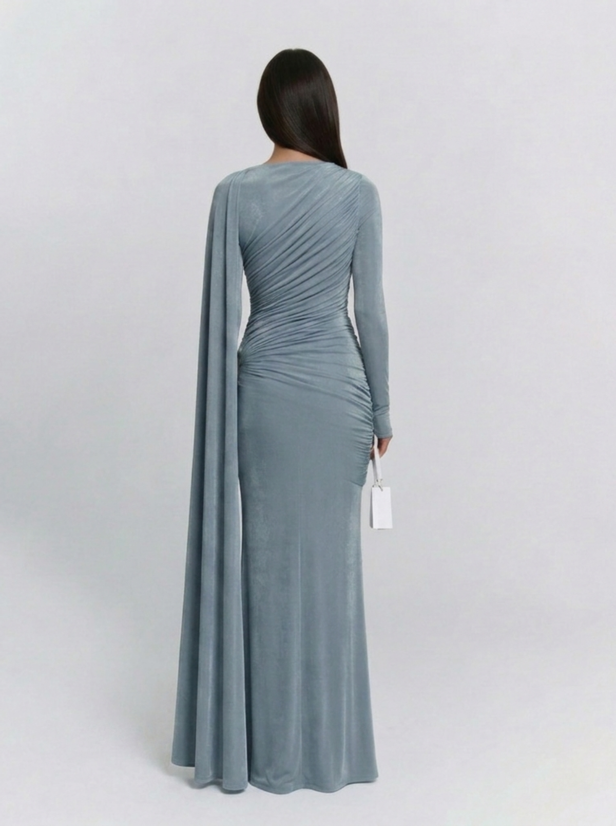 Robe longue drapée à panneau fluide — Nada