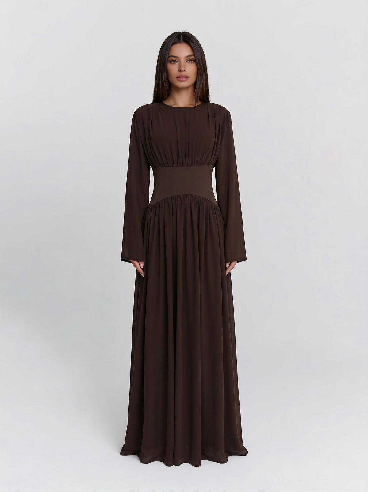Robe longue fluide manches longues — Bouchra