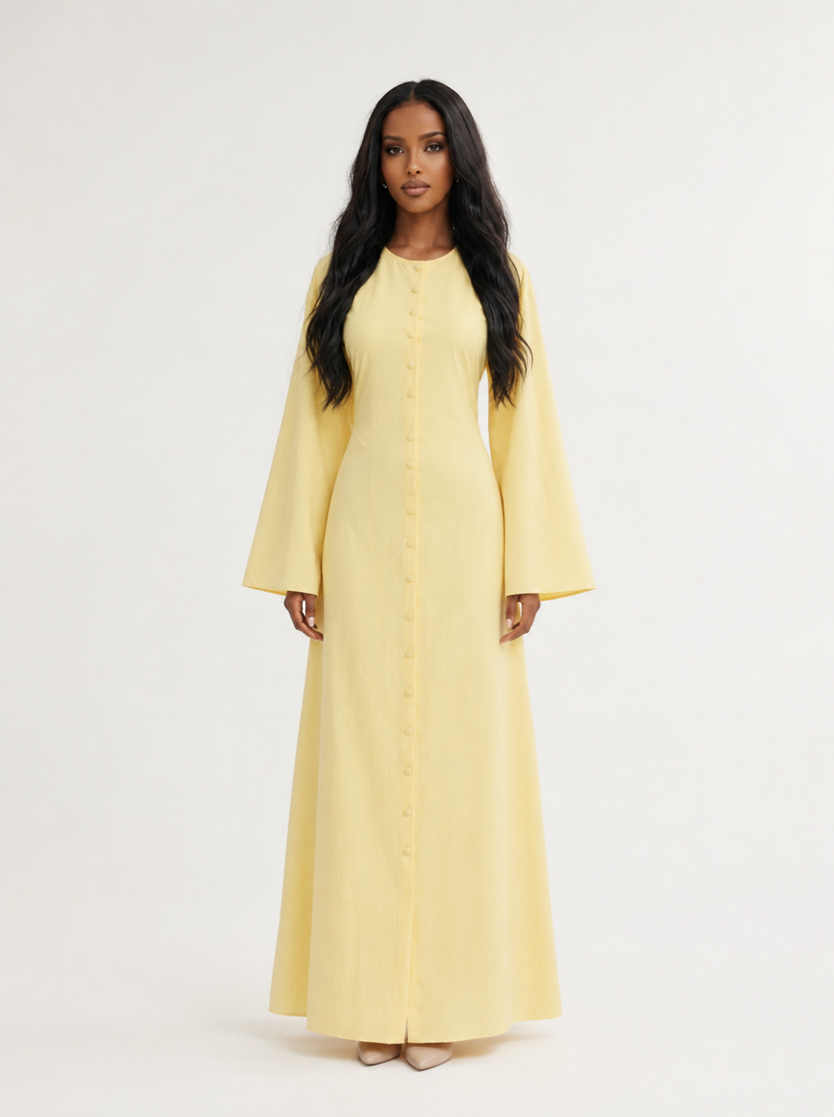 Robe longue boutonnée fluide & élégante — Margaux