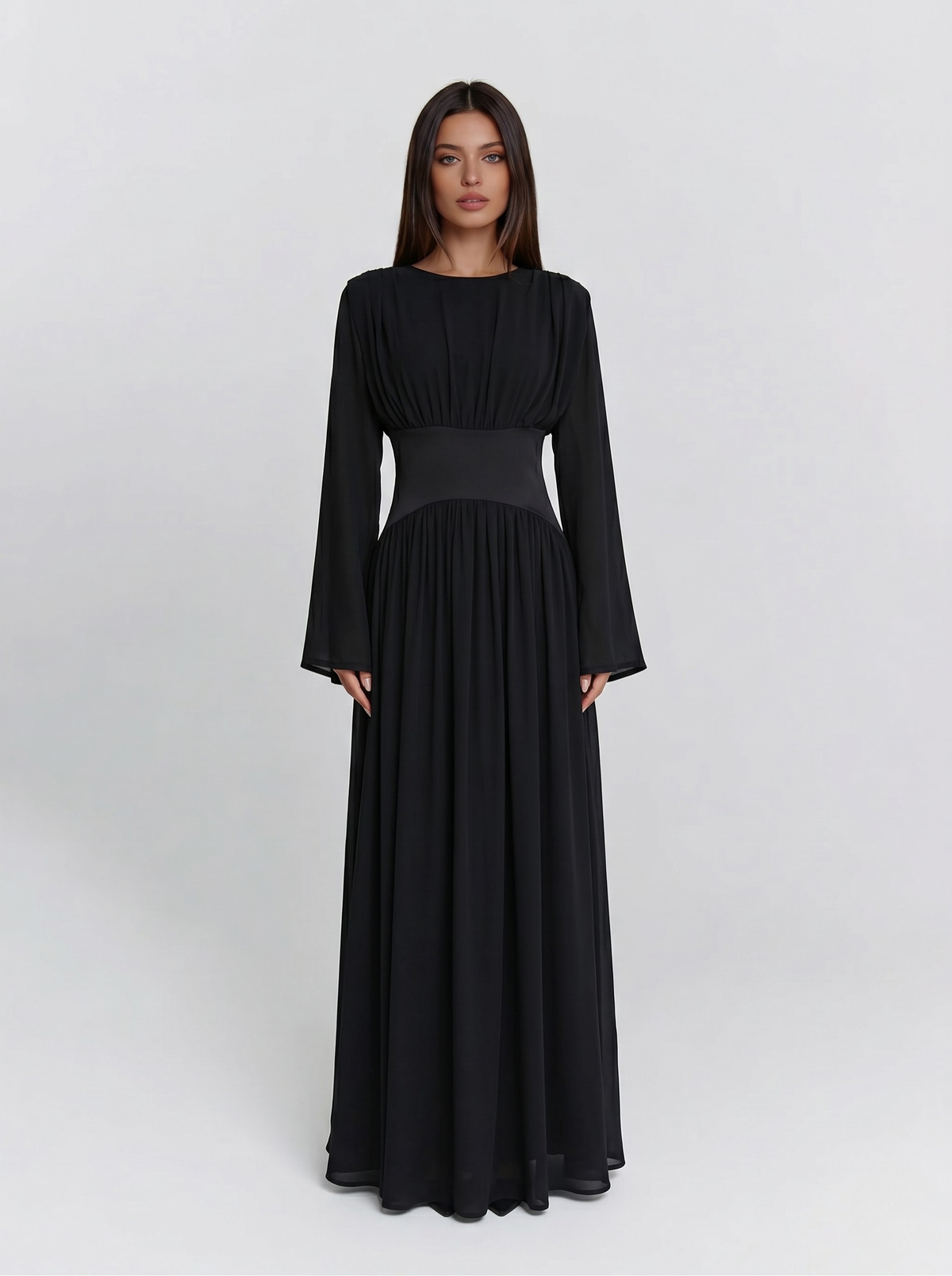 Robe longue fluide manches longues — Bouchra
