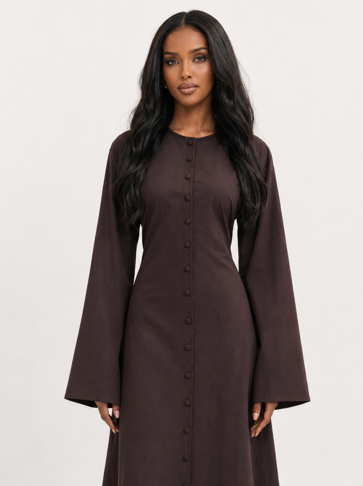 Robe longue boutonnée fluide & élégante — Margaux