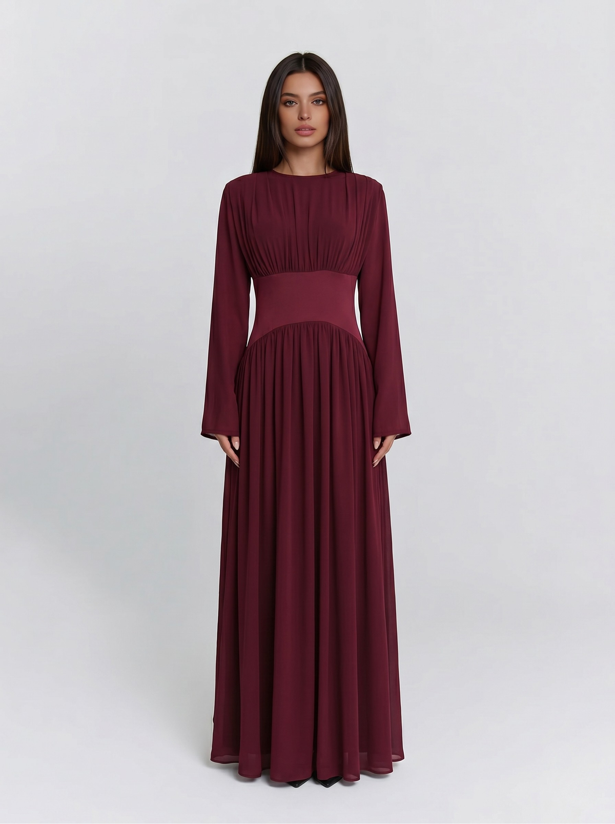 Robe longue fluide manches longues — Bouchra