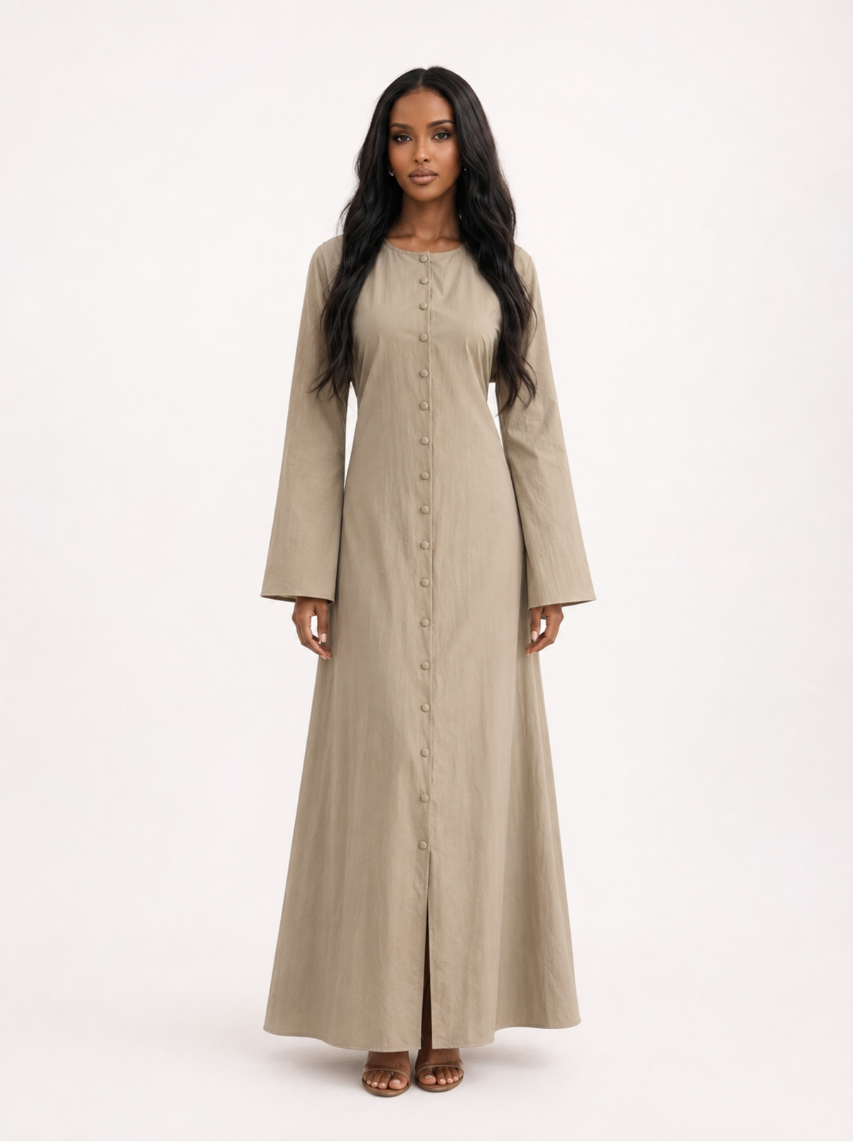 Robe longue boutonnée fluide & élégante — Margaux
