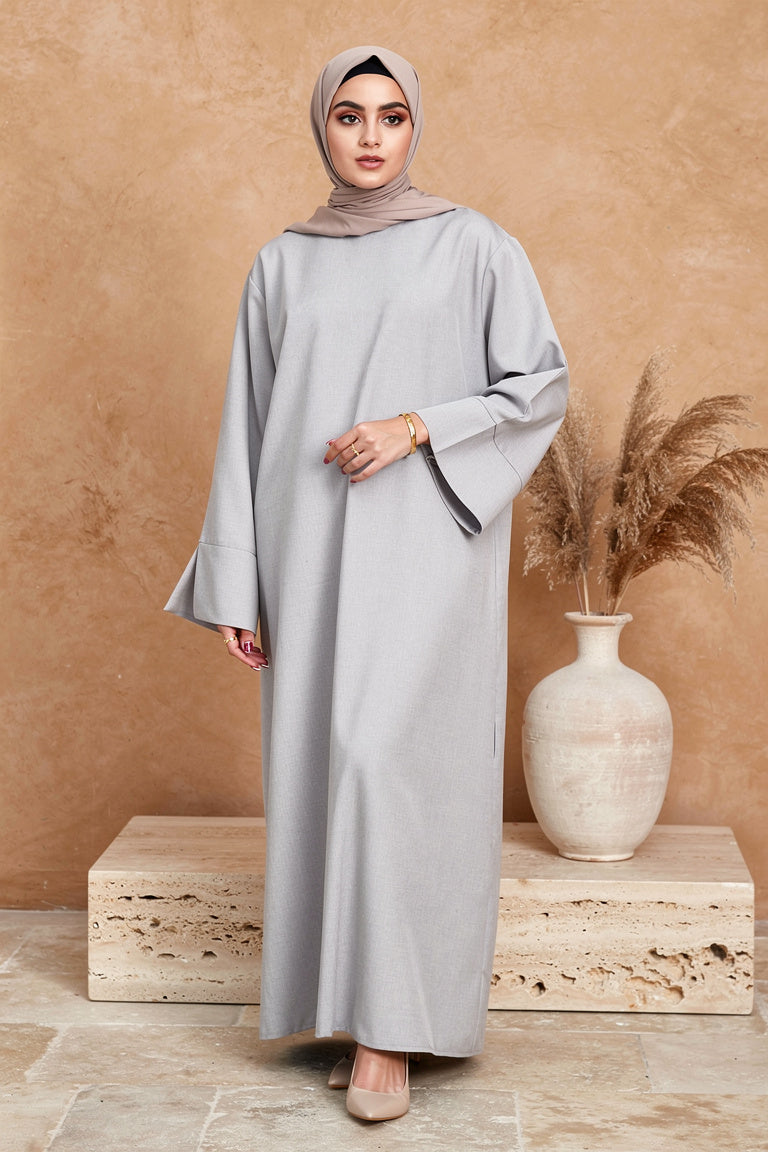 Robe longue oversize fluide gris clair — Alice - Style by Aliyah