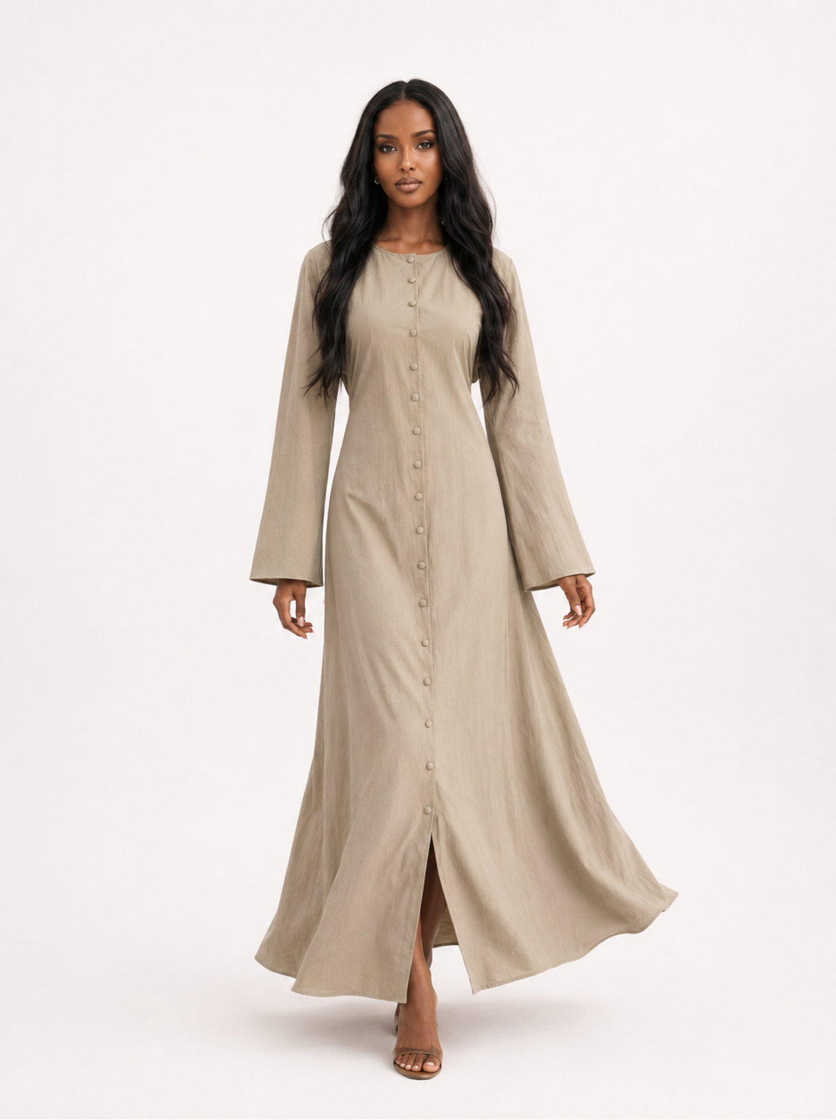 Robe longue boutonnée fluide & élégante — Margaux