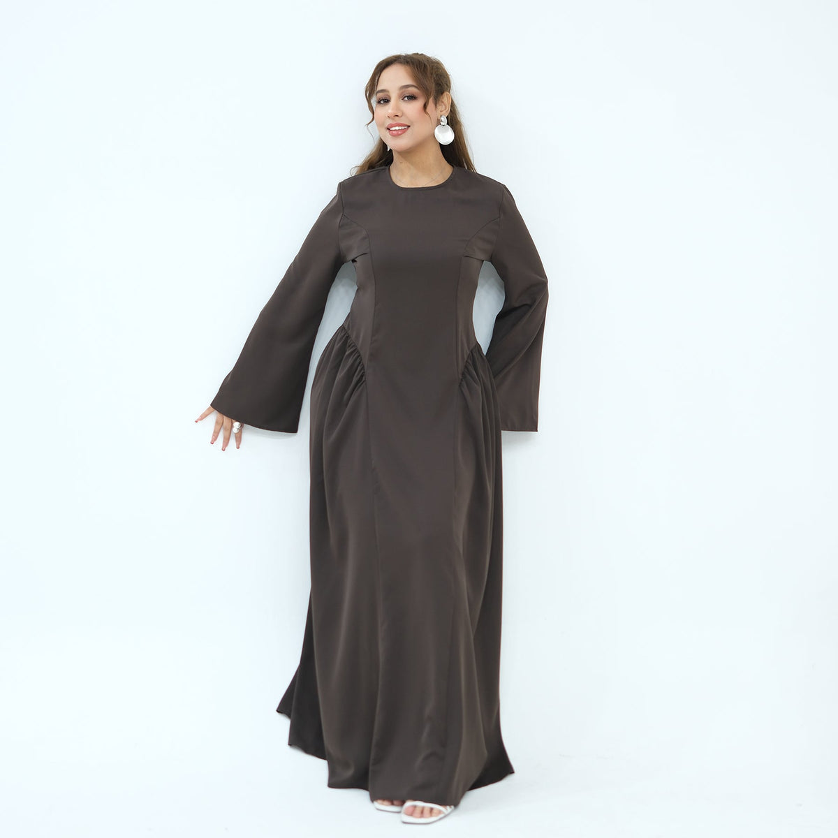 Robe longue fluide manches évasées — Fatiha