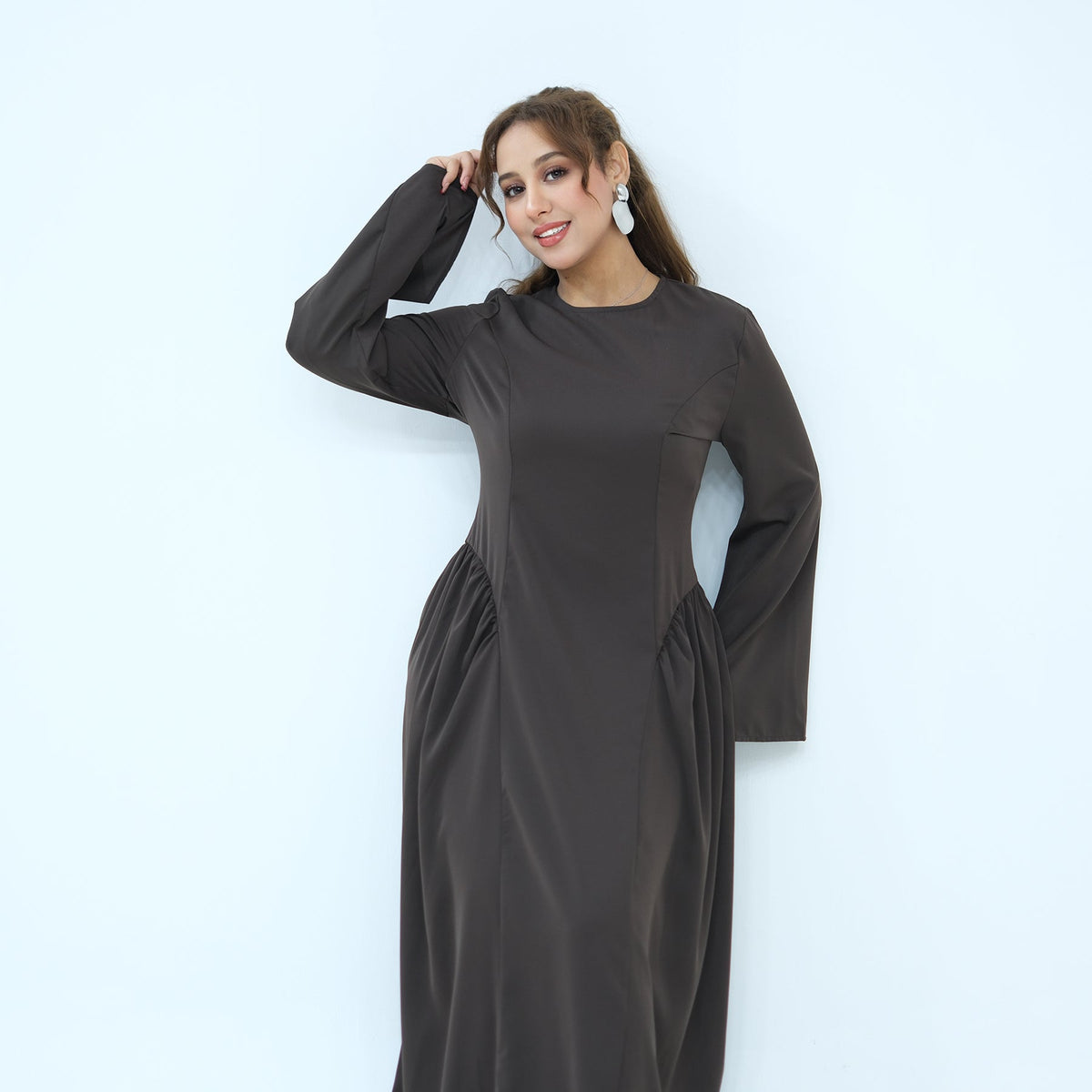 Robe longue fluide manches évasées — Fatiha