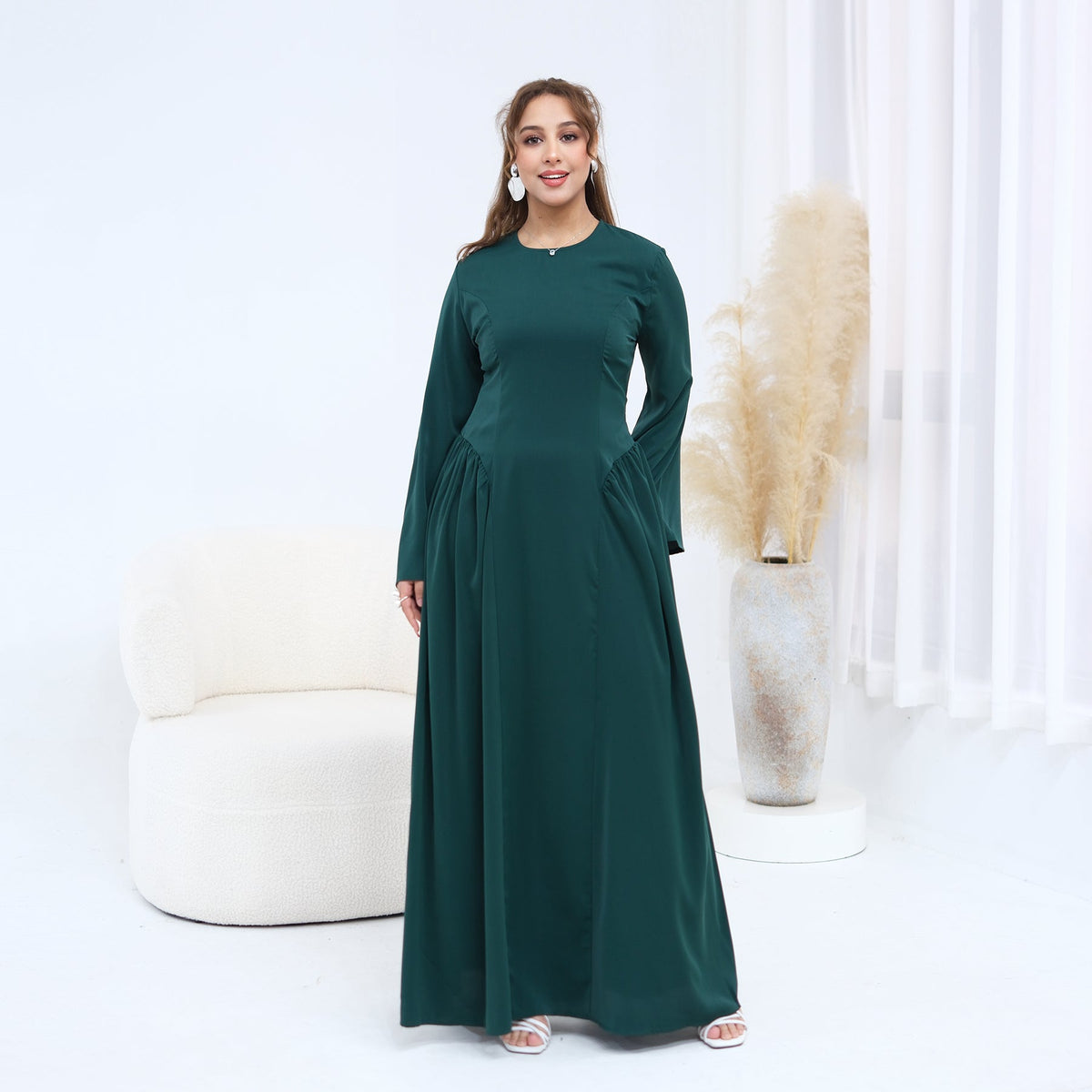 Robe longue fluide manches évasées — Fatiha