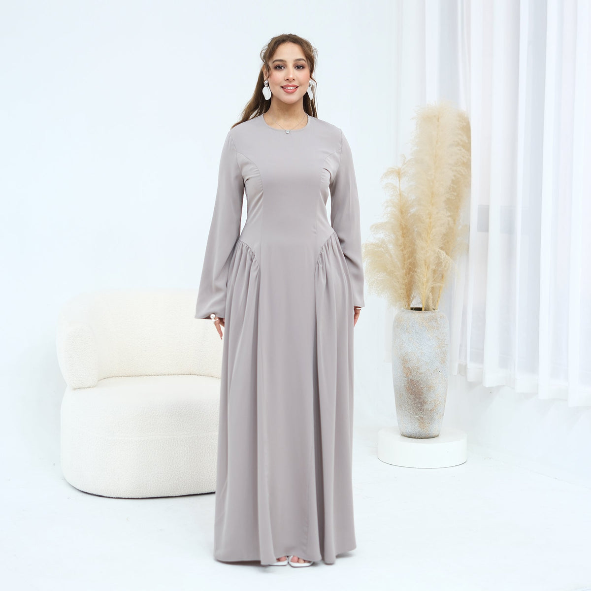 Robe longue fluide manches évasées — Fatiha