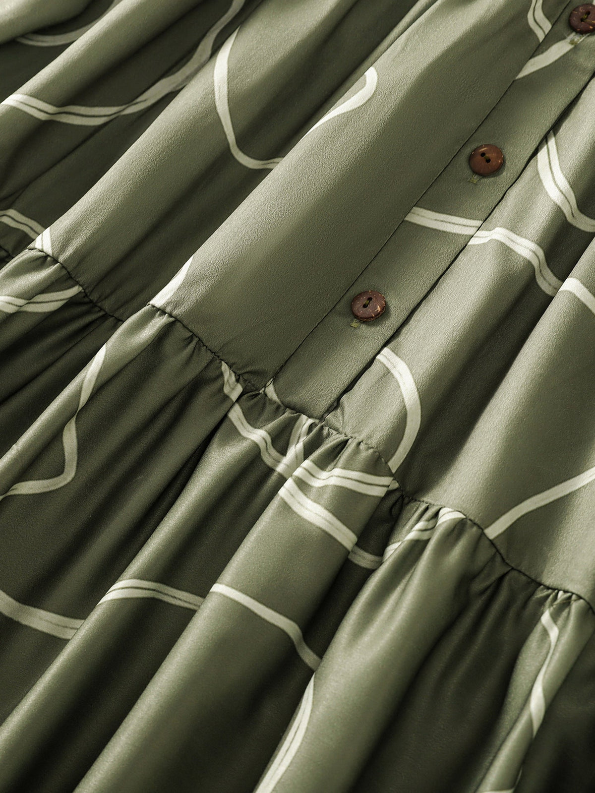 Robe longue imprimée fluide col V — Lucie