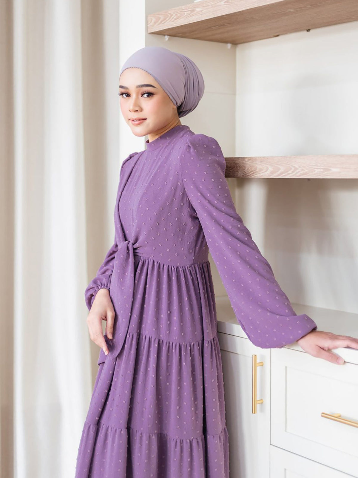 Robe longue à volants et manches lanternes — Kahina
