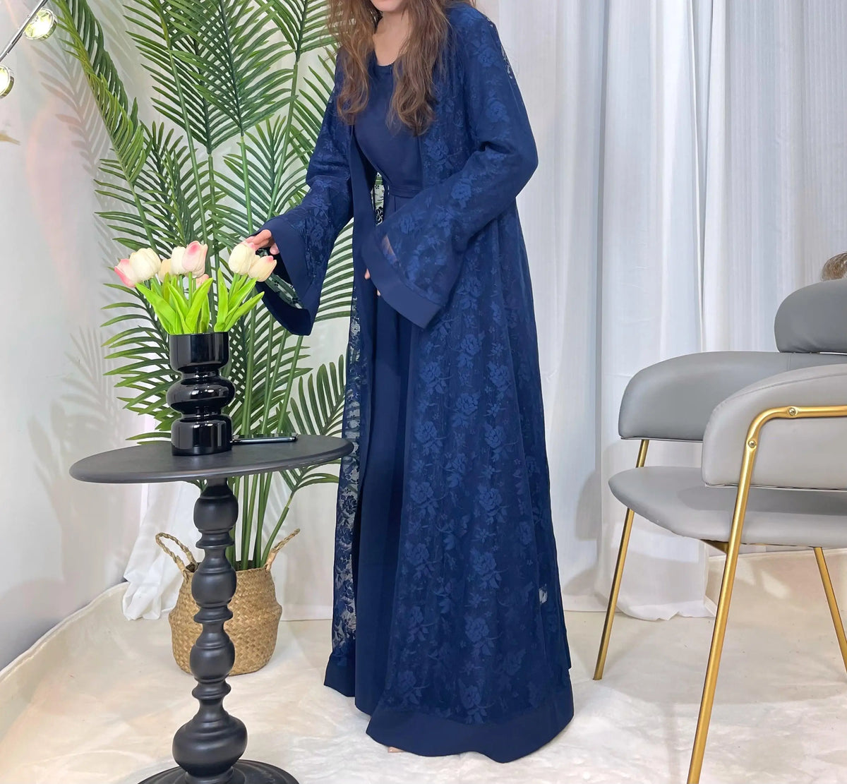 Ensemble Deux Pièces en Dentelle Robe & Veste — Dounia