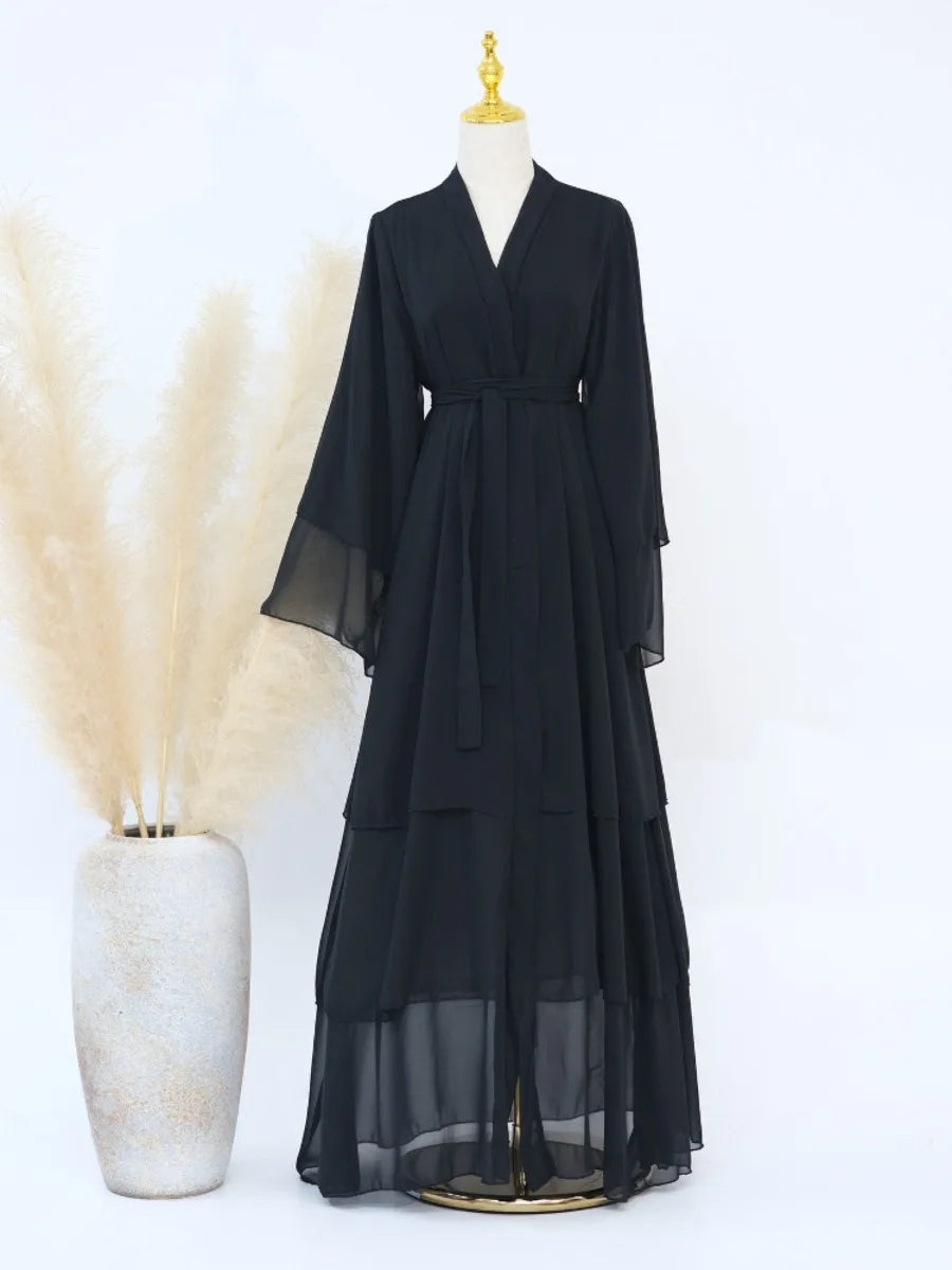 Robe longue Rania crème — vue latérale, texture légère