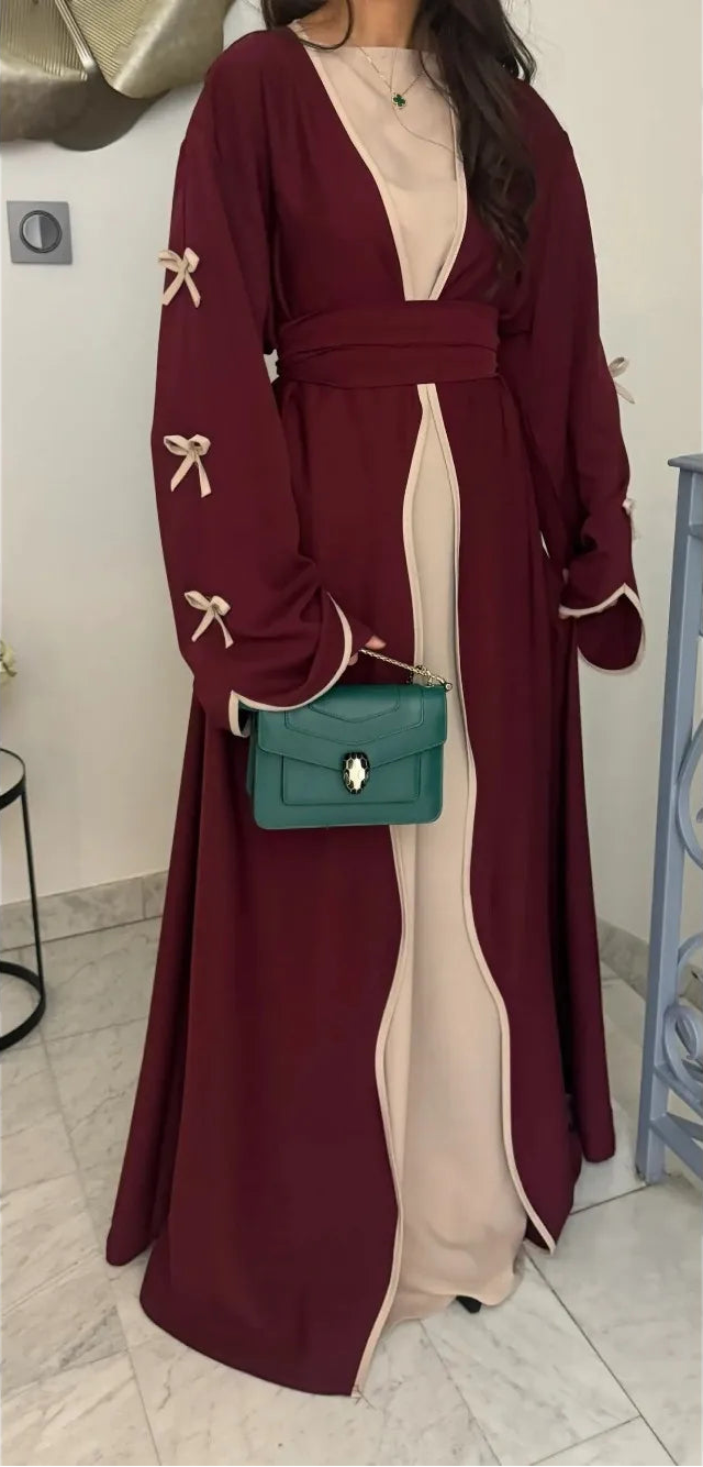 Kaftan Yara ivoire — vue de face, silhouette longue et fluide