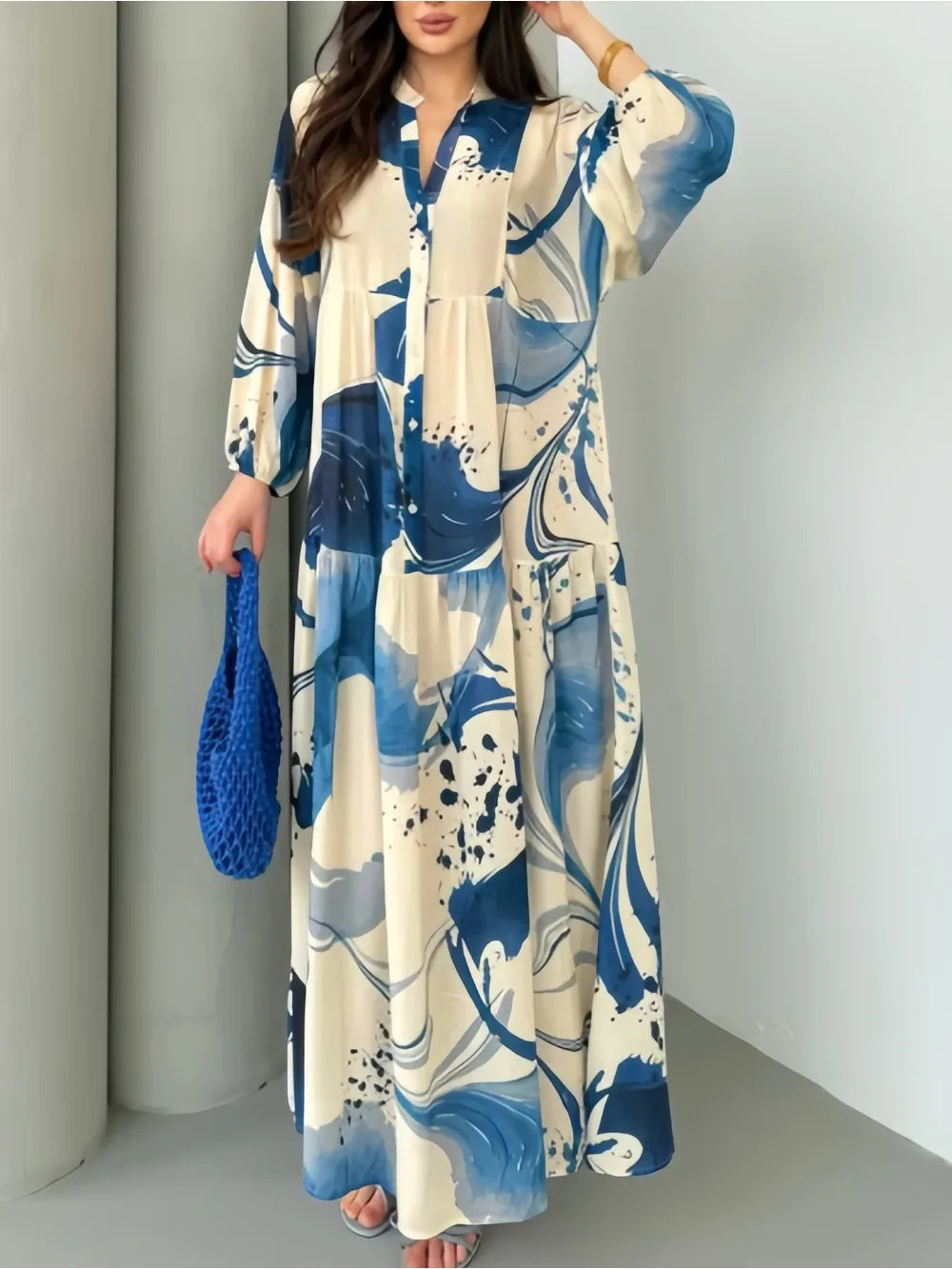 Robe Aya — détail du boutonnage devant