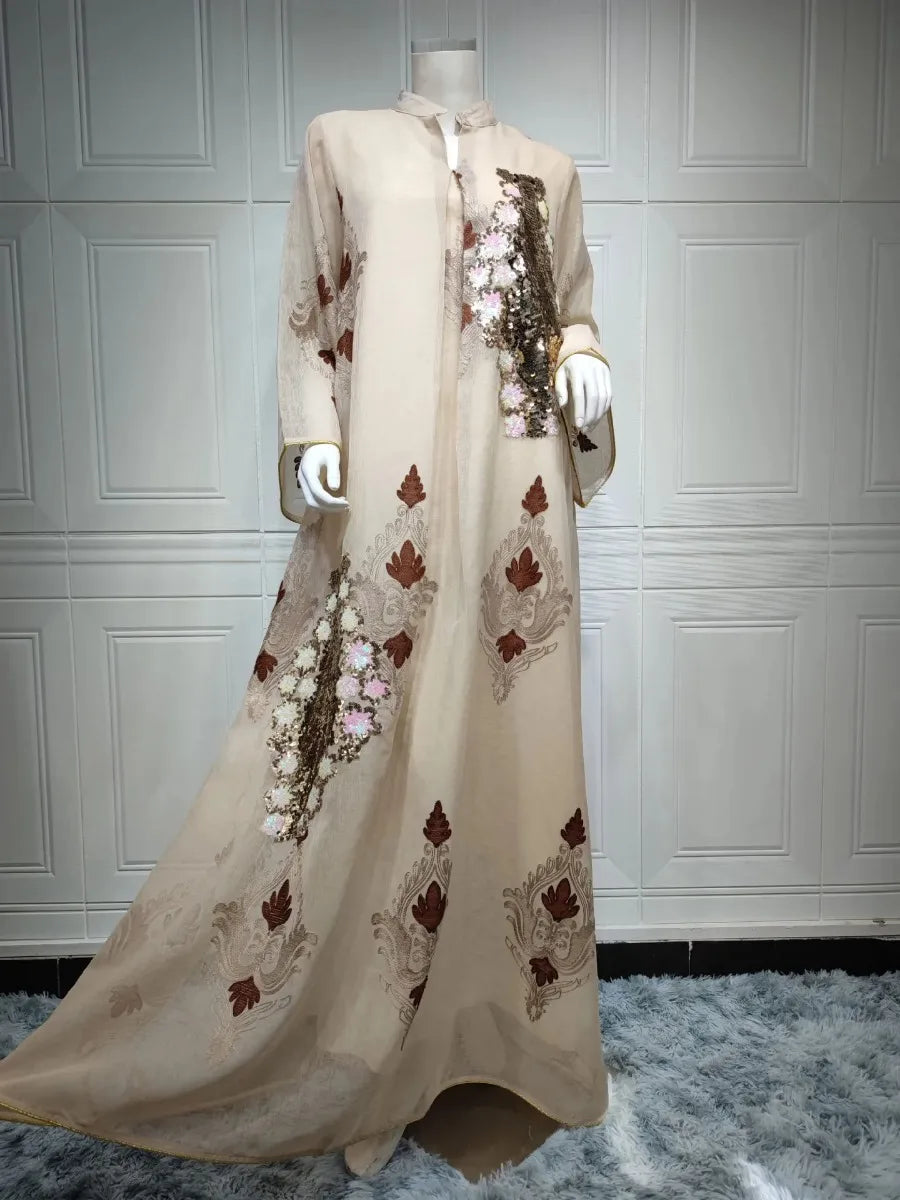 Robe Souad pailletée — détail de la finition et des paillettes
