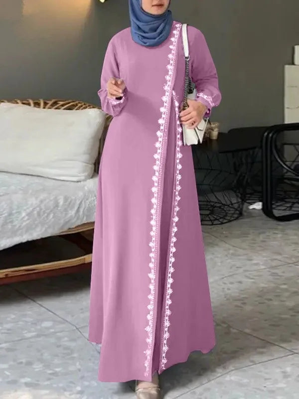 Robe longue Nour en dentelle — vue complète, port élégant pour soirée