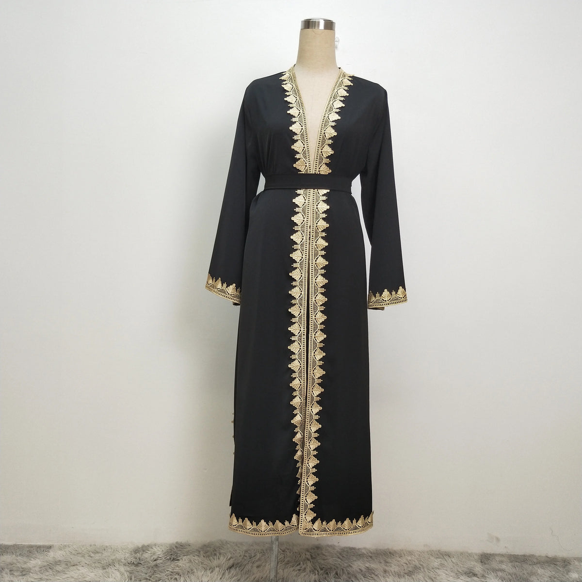 Robe longue Ilham gris — vue arrière, drapé élégant