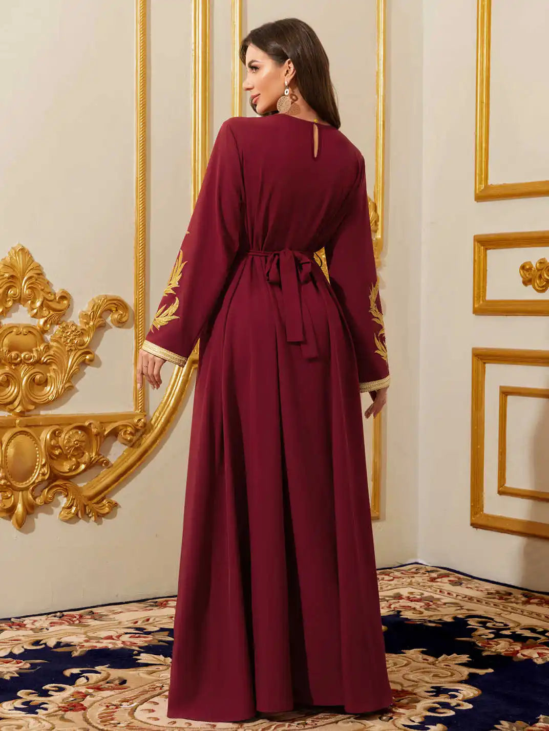 Kaftan Hana — coupe maxi ample, manches longues évasées, tombe fluide