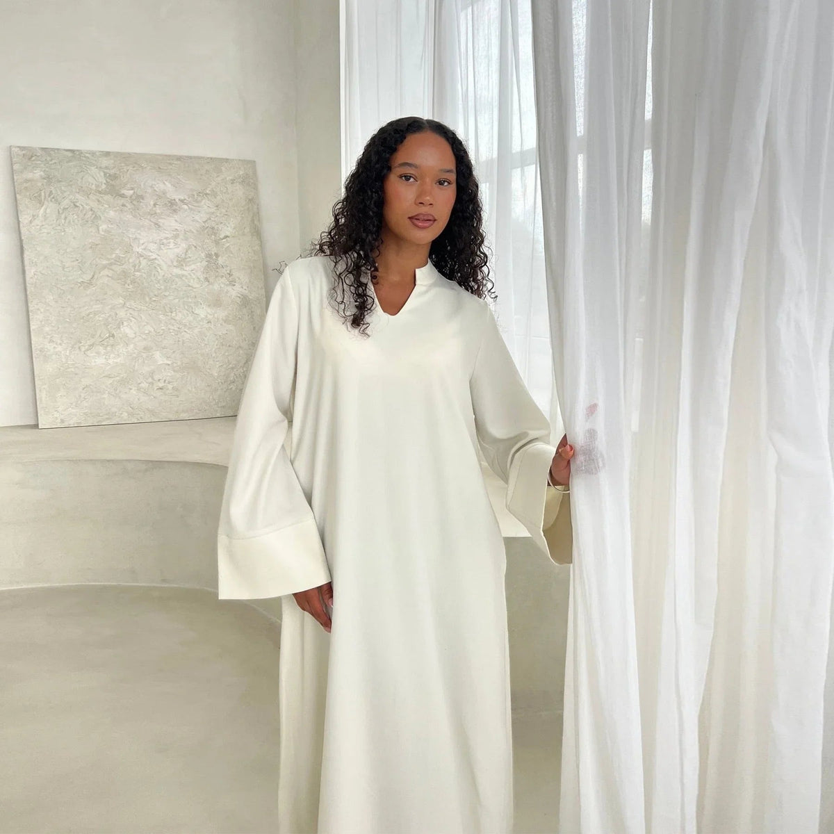 Robe maxi fluide manches larges à poches — Khadija
