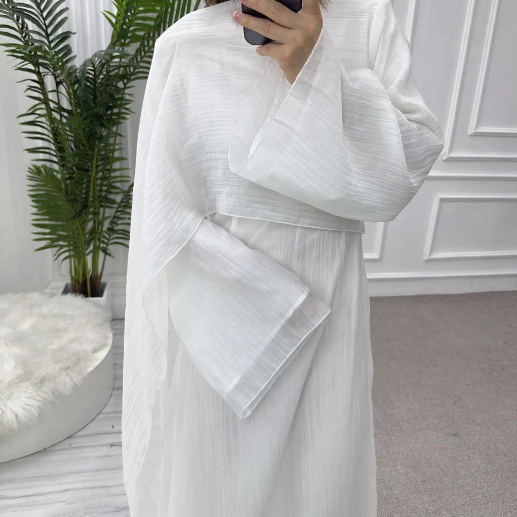 Robe longue double épaisseur manches fluides — Nesrine