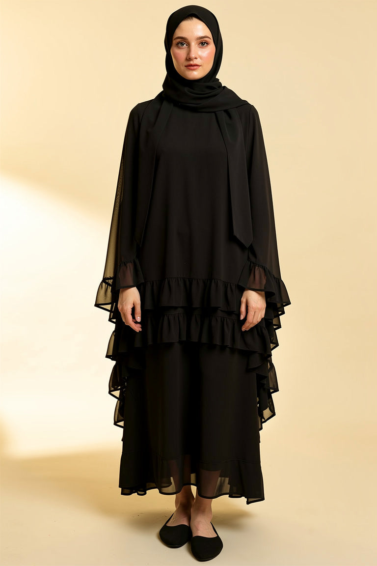 Maissa - ensemble volante noir porte